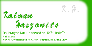 kalman haszonits business card